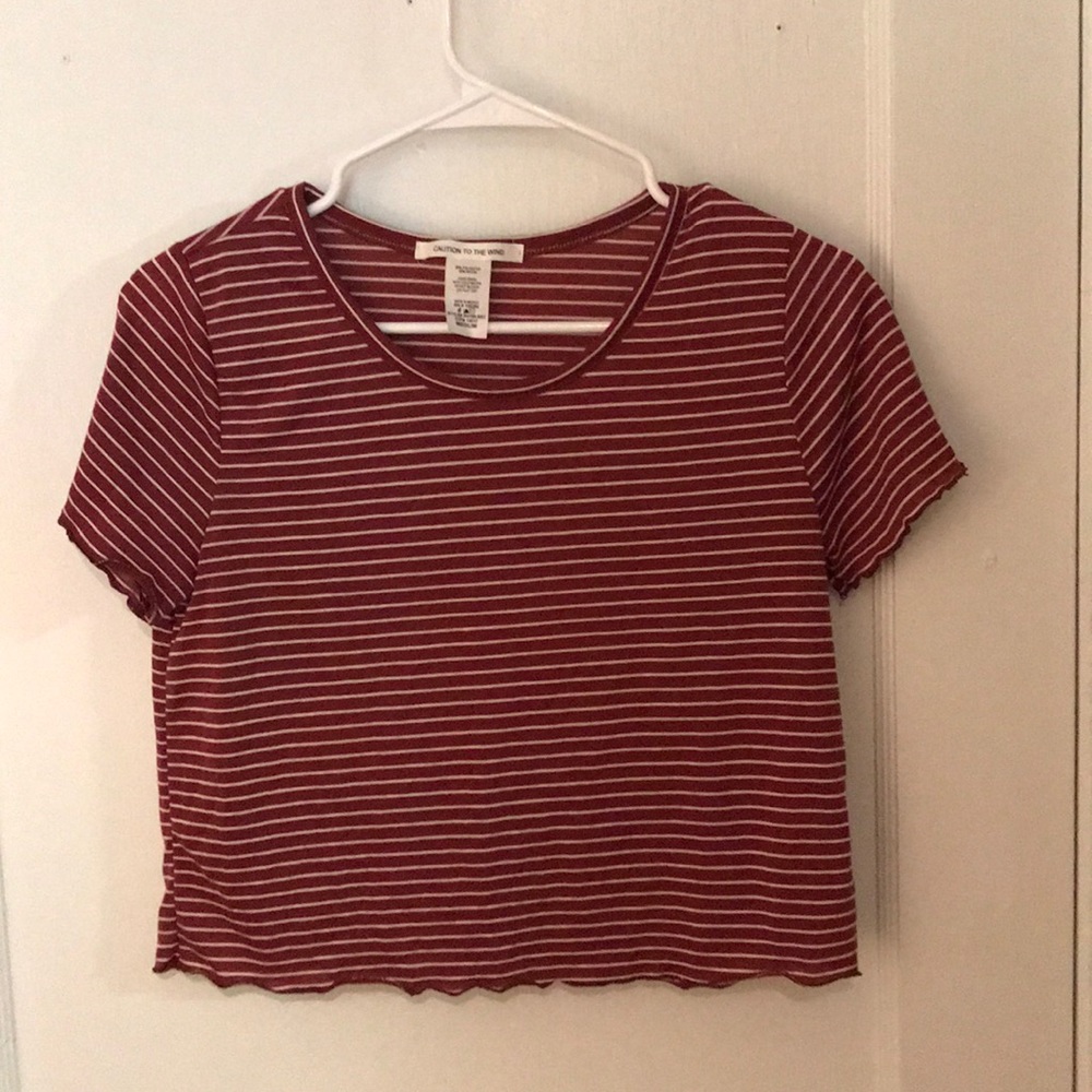 red and white crop top (lettuce cute sleeves)